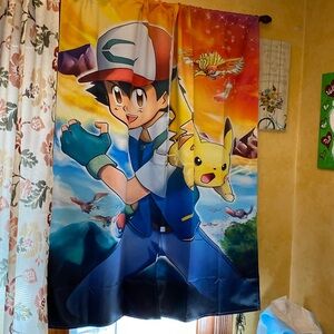 Pokémon Pikachu & Ash Curtains - Like New No Flaws